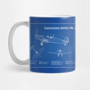 Supermarine Spitfire Mk. II - Airplane Blueprint - AD Mug